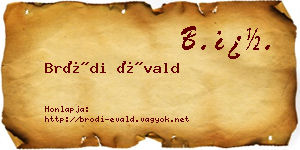 Bródi Évald névjegykártya